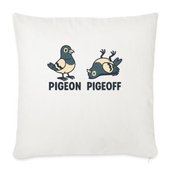 Standing and lying pigeon ON and OFF - Sofa pillowcase 17,3'' x 17,3'' (45 x 45 cm) - natural white - Front