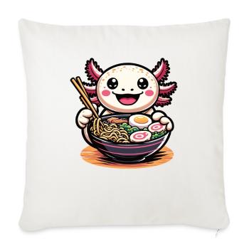 Axolotl with noodles ramen kawaii axolotl - Sofa pillowcase 17,3'' x 17,3'' (45 x 45 cm) - natural white - Front