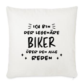 Biker Spruch Bike Fahrrad Motorrad Biker Geschenk - Sofakissenbezug 45 x 45 cm - Naturweiß  - Vorne
