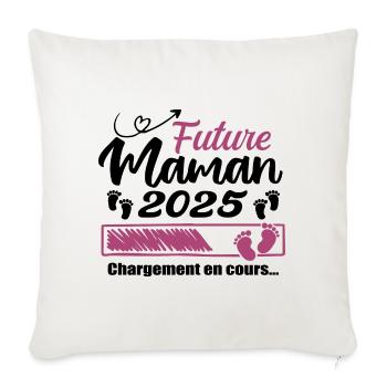 Future Maman 2025 Chargement En Cours - Cadeau - Housse de coussin décorative 45 x 45 cm - blanc nature - Devant