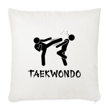 Taekwondo - Housse de coussin décorative 45 x 45 cm - blanc nature - Devant