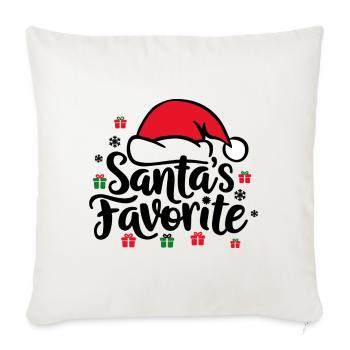 Le chapeau de Père Noël préféré du Père Noël - Housse de coussin décorative 45 x 45 cm - blanc nature - Devant