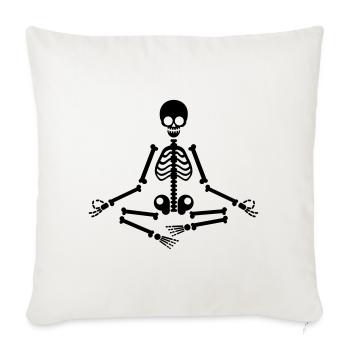 Meditation Skeleton Meditate Relaxation Yoga Fun - Sofa pillowcase 17,3'' x 17,3'' (45 x 45 cm) - natural white - Front