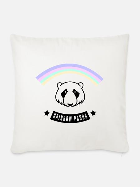 Rainbow Panda - Sofakissenbezug 45 x 45 cm - Naturweiß 