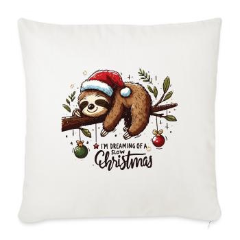 Faultier Sloth I'm dreaming of a slow Christmas - Sofa pillowcase 17,3'' x 17,3'' (45 x 45 cm) - natural white - Front