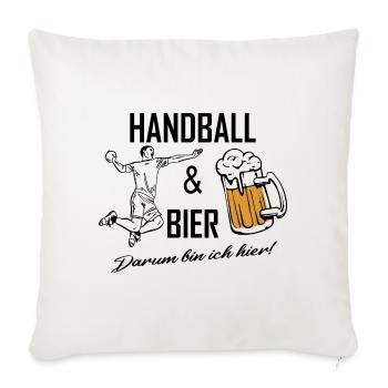 Handball Bier Handballer Ballsport Geschenk - Sofakissenbezug 45 x 45 cm - Naturweiß  - Vorne