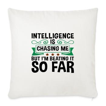Intelligence sarcastique me poursuivant en le battant si bien - Housse de coussin décorative 45 x 45 cm - blanc nature - Devant