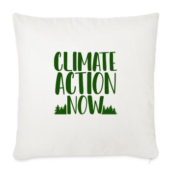 Environmentalist Gifts Climate Action Now - Sofa pillowcase 17,3'' x 17,3'' (45 x 45 cm) - natural white - Front