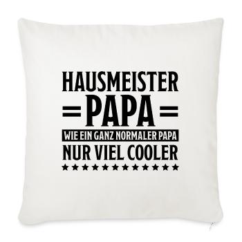 Hausmeister Lustiger Spruch Hausverwalter Geschenk - Sofakissenbezug 45 x 45 cm - Naturweiß  - Vorne