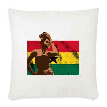 Ghana Ghanaian Flag Woman Princess I Gift - Sofa pillowcase 17,3'' x 17,3'' (45 x 45 cm) - natural white - Front