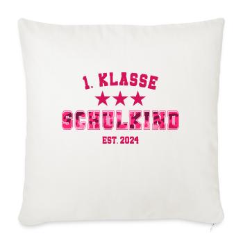 Schulkind 1. Klasse Camoflage für coole Mädchen - Sofakissenbezug 45 x 45 cm - Naturweiß  - Vorne