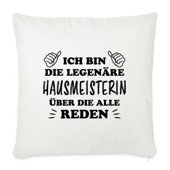 Hausmeisterin Lustig Spruch Hausverwalter Geschenk - Sofakissenbezug 45 x 45 cm - Naturweiß  - Vorne