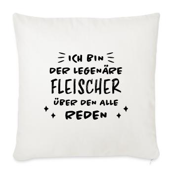 Fleischer Metzger Lustig Spruch Fleischer Geschenk - Sofakissenbezug 45 x 45 cm - Naturweiß  - Vorne