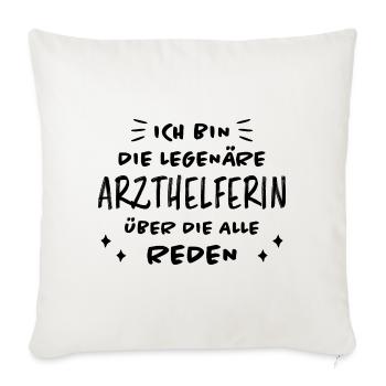 Arzthelferin Lustiger Spruch Arzthelferin Geschenk - Sofakissenbezug 45 x 45 cm - Naturweiß  - Vorne
