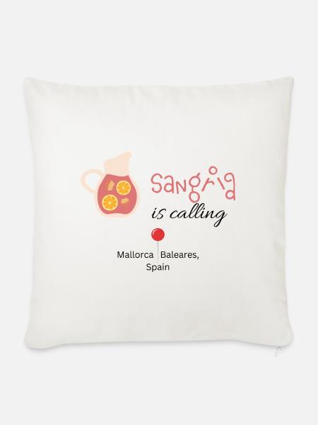 Mallorca Sangria is calling - Sofakissenbezug 45 x 45 cm - Naturweiß 
