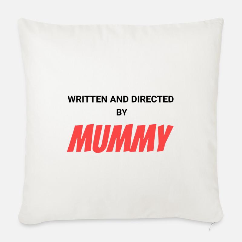 Écrit et réalisé par Mummy - Housse de coussin décorative 45 x 45 cm - blanc nature