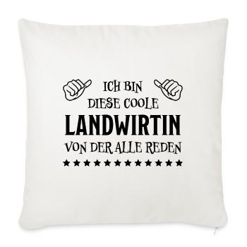 Landwirtin Witz Spruch Traktor Landwirtin Geschenk - Sofakissenbezug 45 x 45 cm - Naturweiß  - Vorne