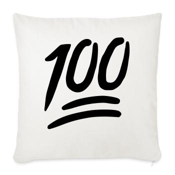 Emoji 100 sketch black - Sofa pillowcase 17,3'' x 17,3'' (45 x 45 cm) - natural white - Front
