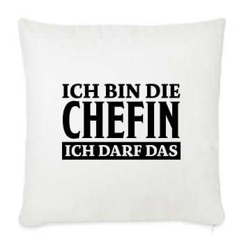 Chefin Spruch Familie Beruf Lustig Chefin Geschenk - Sofakissenbezug 45 x 45 cm - Naturweiß  - Vorne
