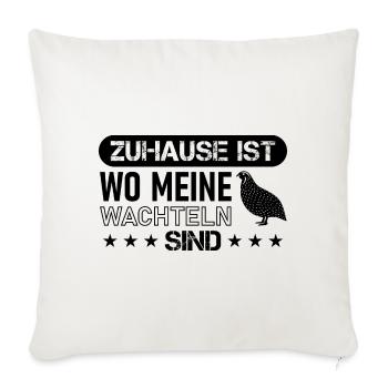 Wachteln Geschenk Wachtelzüchter Vogel Delikatesse - Sofakissenbezug 45 x 45 cm - Naturweiß  - Vorne