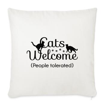 Cats Welcome People Tolerated - Sofa pillowcase 17,3'' x 17,3'' (45 x 45 cm) - natural white - Front