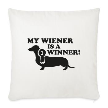 My Wiener ist ein Gewinner - Sofakissenbezug 45 x 45 cm - Naturweiß  - Vorne