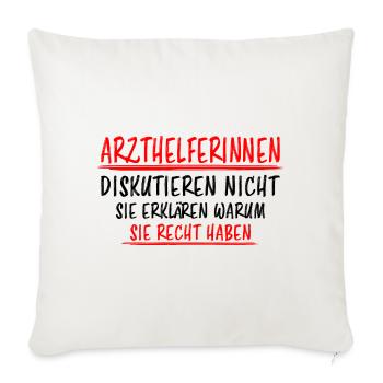 Arzthelferin Beruf Lustiger Spruch Arzt Geschenk - Sofakissenbezug 45 x 45 cm - Naturweiß  - Vorne