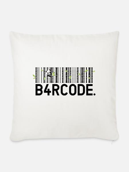 B4RCODE. Bamboo black - Sofakissenbezug 45 x 45 cm - Naturweiß