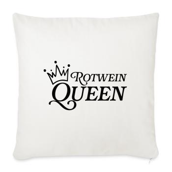 Rotwein Queen - Sofakissenbezug 45 x 45 cm - Naturweiß  - Vorne