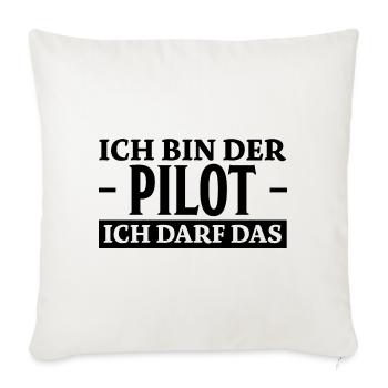 Pilot Spruch Flugsport Lustiges Piloten Geschenk - Sofakissenbezug 45 x 45 cm - Naturweiß  - Vorne