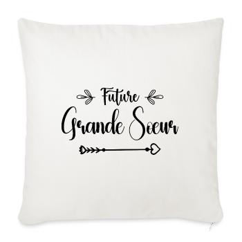 future grande sœur cadeau naissance grande soeur - Housse de coussin décorative 45 x 45 cm - blanc nature - Devant