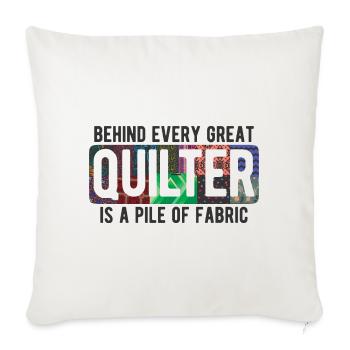Quilten von Tagesdecken - Sofakissenbezug 45 x 45 cm - Naturweiß  - Vorne