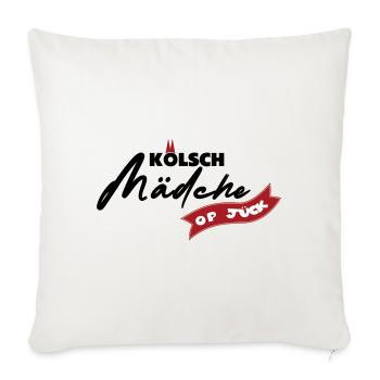 Kölsch Mädche op Jück - Sofakissenbezug 45 x 45 cm - Naturweiß  - Vorne