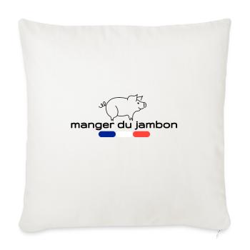 Manger du jambon de france - Housse de coussin décorative 45 x 45 cm - blanc nature - Devant