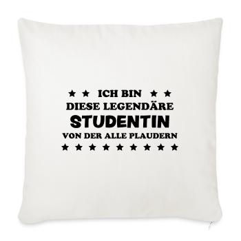 Studentin Spruch Universität Studentin Geschenk - Sofakissenbezug 45 x 45 cm - Naturweiß  - Vorne
