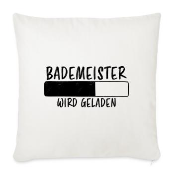 Bademeister Spruch Lustiges Bademeister Geschenk - Sofakissenbezug 45 x 45 cm - Naturweiß  - Vorne