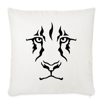 Le Regard du lion (monochrome) - Housse de coussin décorative 45 x 45 cm - blanc nature - Devant
