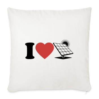 I Love Photovoltaics - Heart - Renewable Energy - Sofa pillowcase 17,3'' x 17,3'' (45 x 45 cm) - natural white - Front