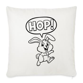 HOP ! Bunny Jumping Schométrique - Housse de coussin décorative 45 x 45 cm - blanc nature - Devant