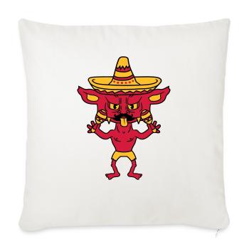 mustache schnurrbart mexikaner hut sombrero südame - Sofakissenbezug 45 x 45 cm - Naturweiß  - Vorne