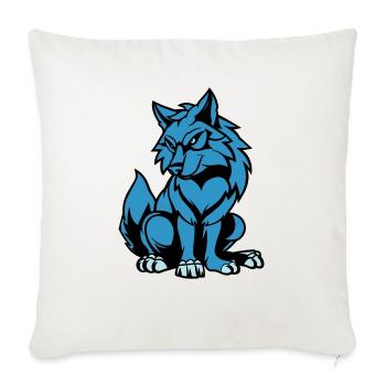 wolf comic tier - Sofakissenbezug 45 x 45 cm - Naturweiß  - Vorne