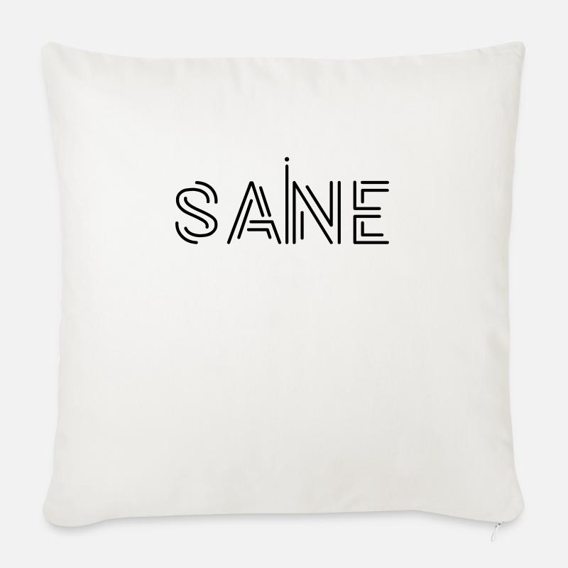 Conception de logo de texte « sain », texte imprimable, déclaration - Housse de coussin décorative 45 x 45 cm - blanc nature