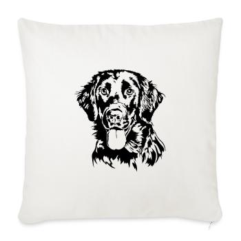 PLAT COATED RETRIEVER Chien chien de chasse Wilsigns - Housse de coussin décorative 45 x 45 cm - blanc nature - Devant