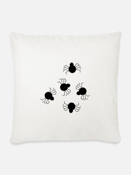 Halloween Kostüm Halloween T-shirt Spinne schwarz - Sofakissenbezug 45 x 45 cm - Naturweiß 