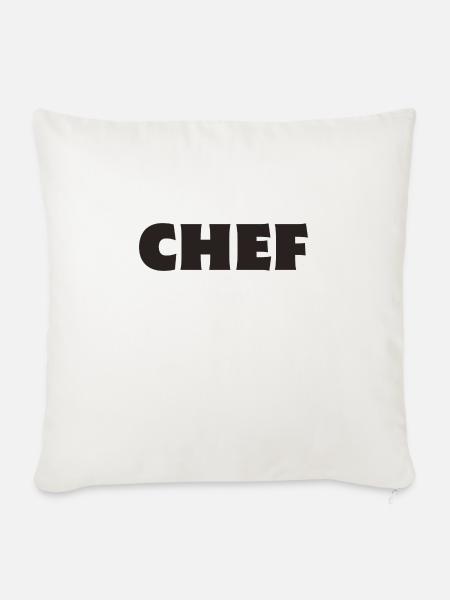 Chef Boss - Sofakissenbezug 45 x 45 cm - Naturweiß