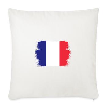 Frankreich Flagge Used Look Französische Fahne - Sofakissenbezug 45 x 45 cm - Naturweiß  - Vorne