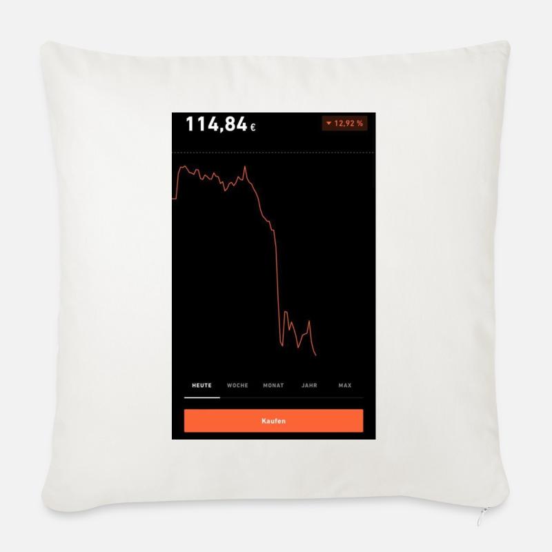 Aktiencrash - Sofakissenbezug 45 x 45 cm - Naturweiß 