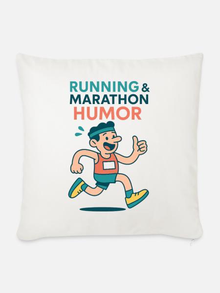 Funny Runner Cartoon Marathon Humor - Sofakissenbezug 45 x 45 cm - Naturweiß 