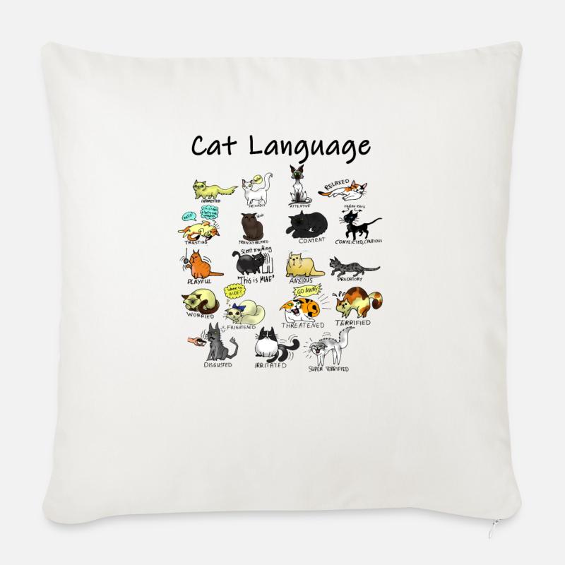 Cat Language - Sofakissenbezug 45 x 45 cm - Naturweiß 