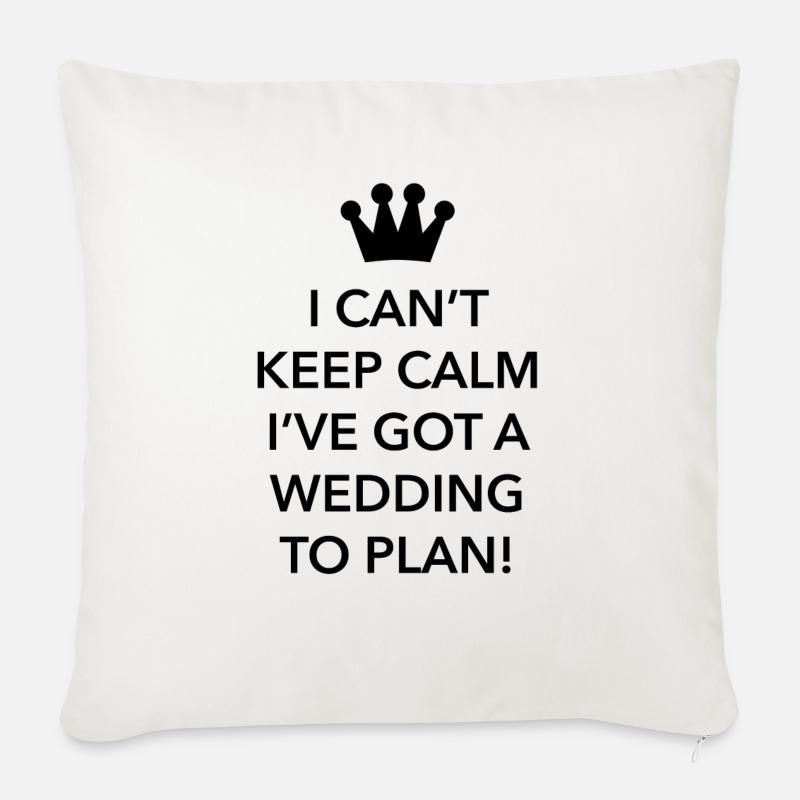 Hochzeit zu planen - Sofakissenbezug 45 x 45 cm - Naturweiß 